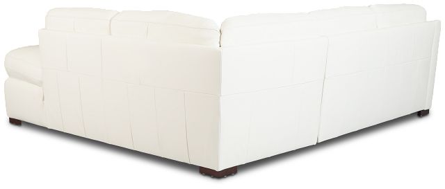 Amari White Leather Small Right Bumper Sectional