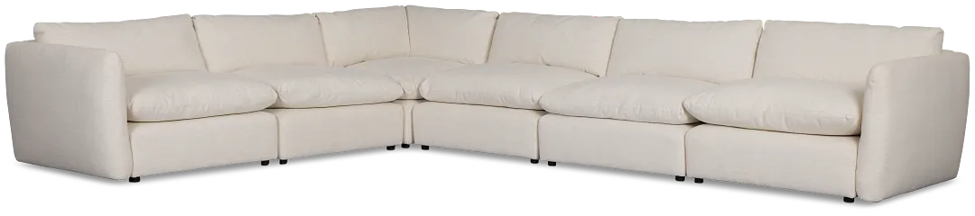 Serena White Fabric 6-piece Modular Sectional