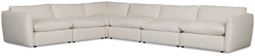 Serena White Fabric 6-piece Modular Sectional Serena White Fabric 6-piece Modular Sectional