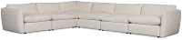 Serena White Fabric 6-piece Modular Sectional