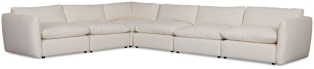 Serena White Fabric 6-piece Modular Sectional