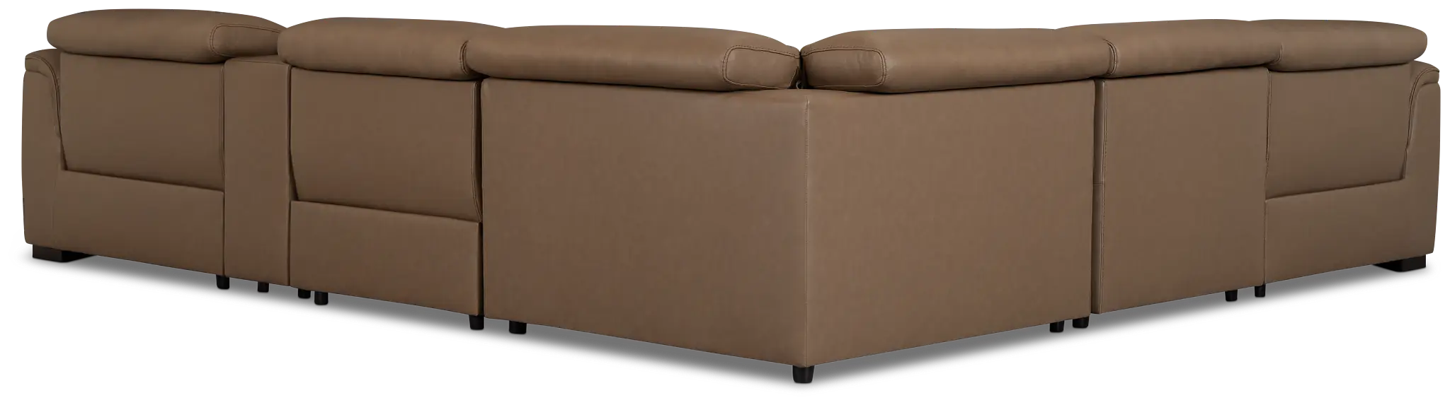 Flexsteel Brodie Dark Brown Lthr/vinyl Medium Triple Power 2-arm Sectional Flexsteel Brodie Dark Brown Lthr/vinyl Medium Triple Power 2-arm Sectional
