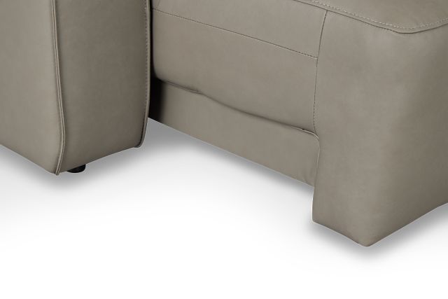Rudy Gray Lthr/vinyl Right Dual Power Extension Chaise Sectional