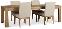 Tahoe Light Tone Rectangular Table & 4 Upholstered Chairs