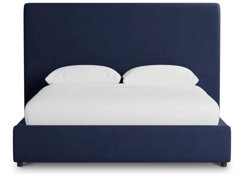 Grayton Joya Dark Blue 54" Upholstered Platform Bed Grayton Joya Dark Blue 54" Upholstered Platform Bed