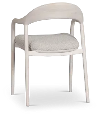 Gables White Upholstered Arm Chair
