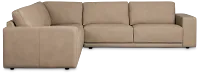 Kellan Taupe Leather Small Two-arm Sectional