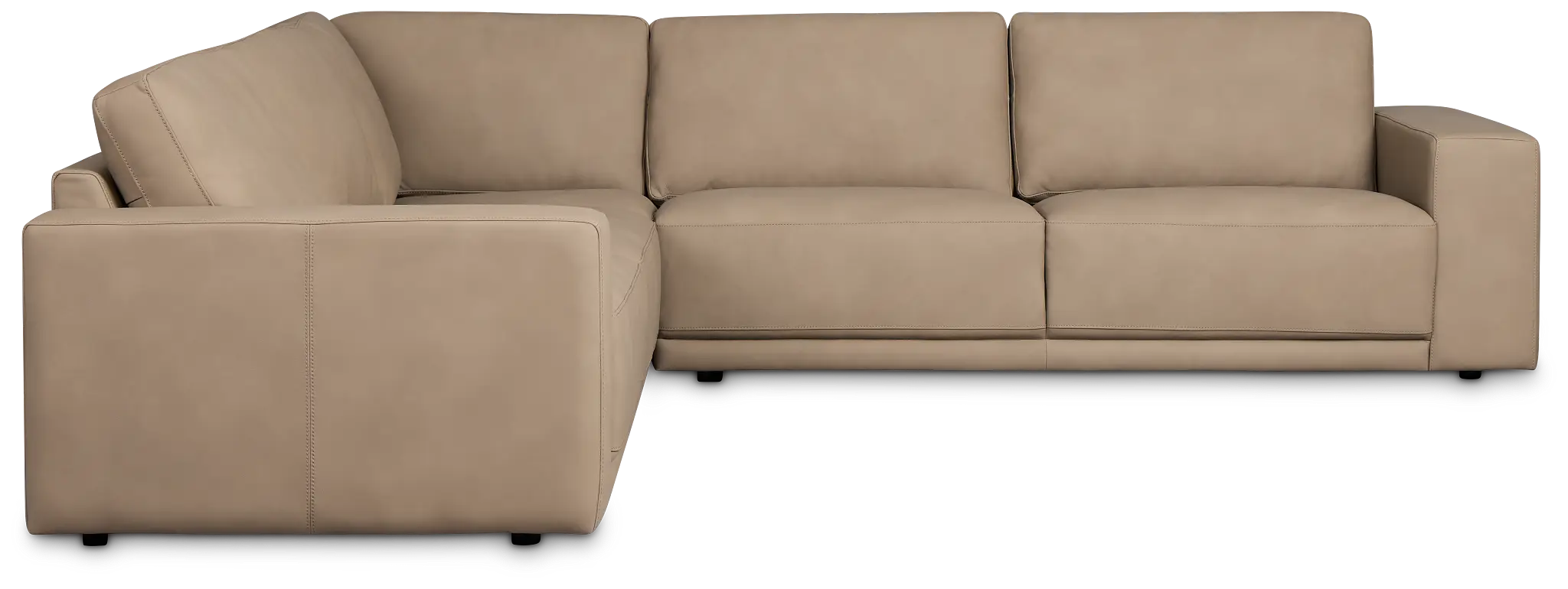 Kellan Taupe Leather Small Two-arm Sectional Kellan Taupe Leather Small Two-arm Sectional