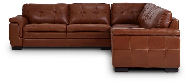 Braden Medium Brown Leather Small Two-arm Sectional