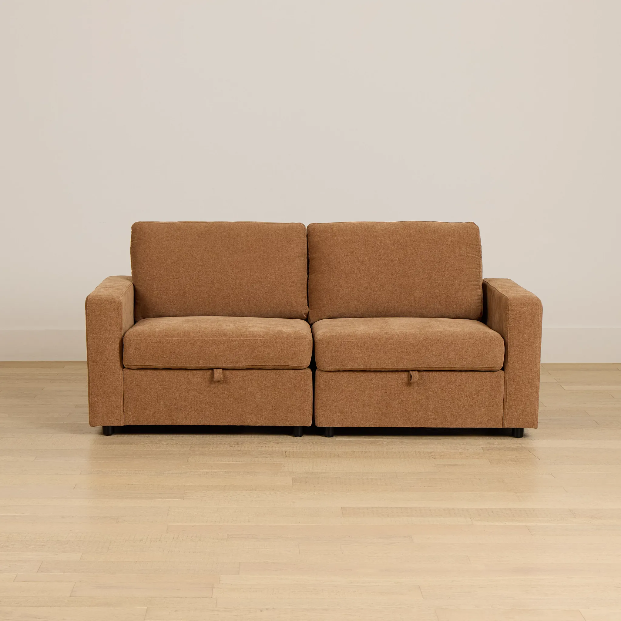 Addie Brown Fabric 2-piece Modular Storage Sofa