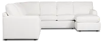 Rhodes White Fabric Large Right Chaise Sectional
