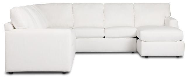 Rhodes White Fabric Large Right Chaise Sectional