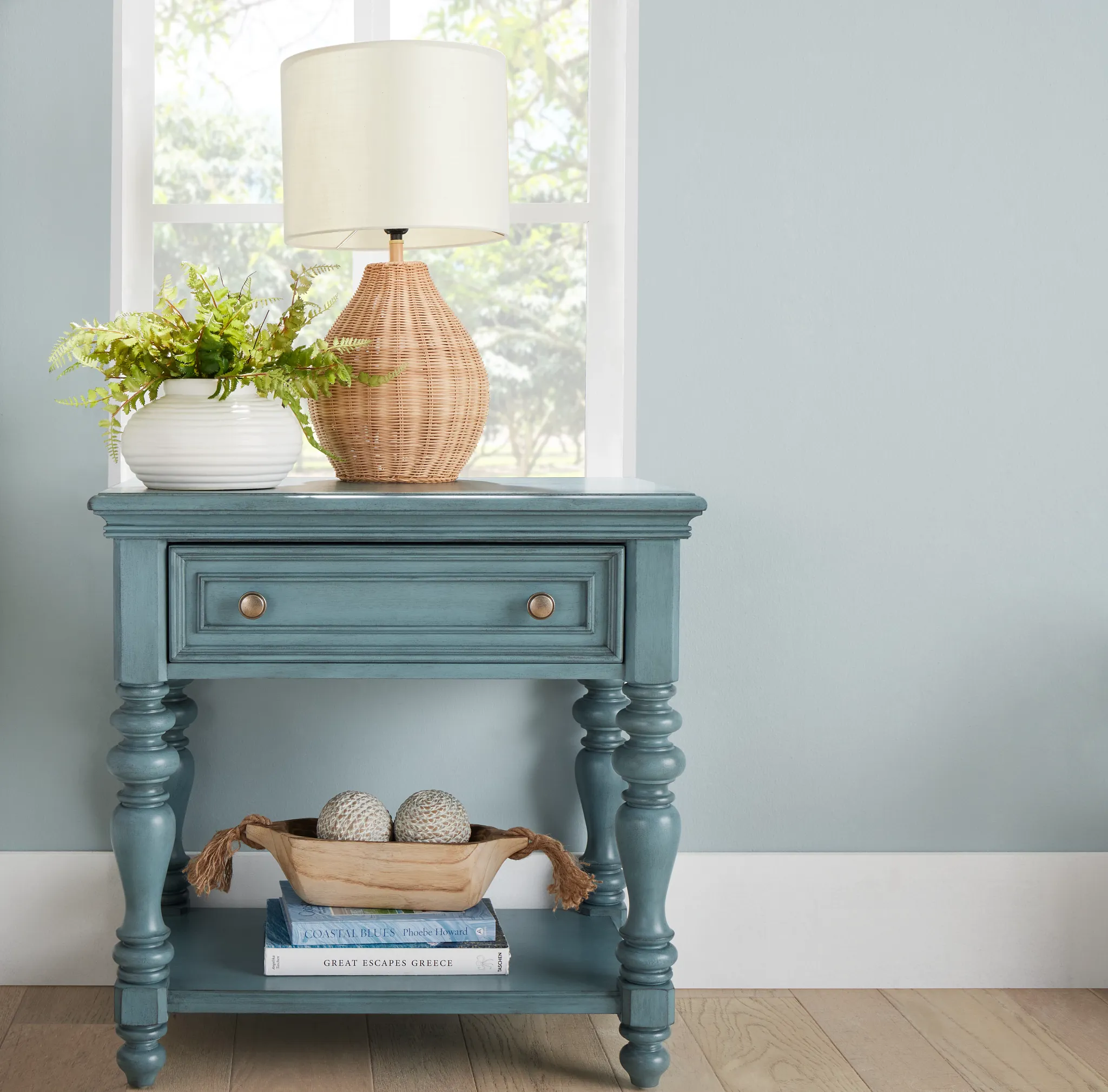 Savannah Teal 1-drawer Nightstand