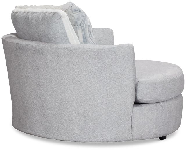 Kylie Light Gray Fabric Swivel Chair