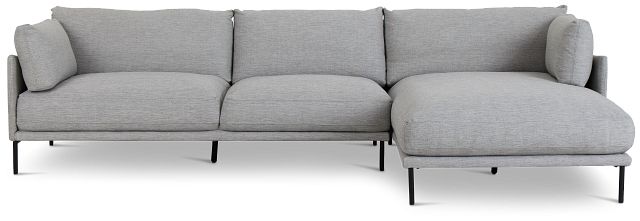 Oliver Light Gray Fabric Right Chaise Sectional (3)