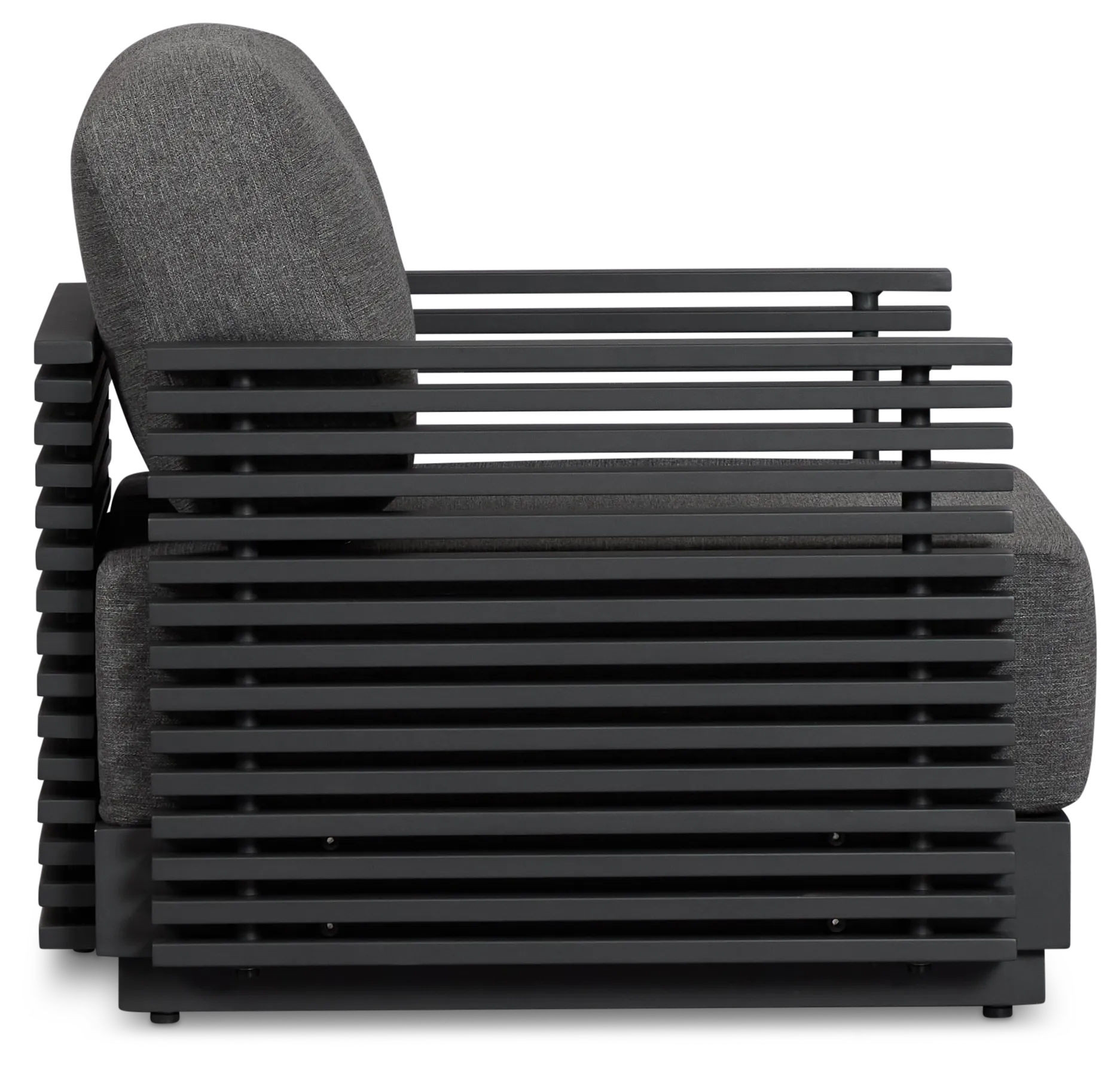 Monterey Black Aluminum Chair With Gray Cushion