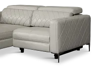 Ava Light Gray Micro Left Chaise Power Reclining Sectional