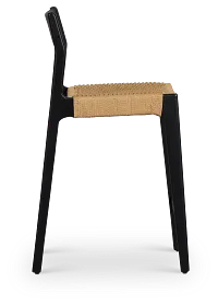 Santorini Black 24" Woven Barstool