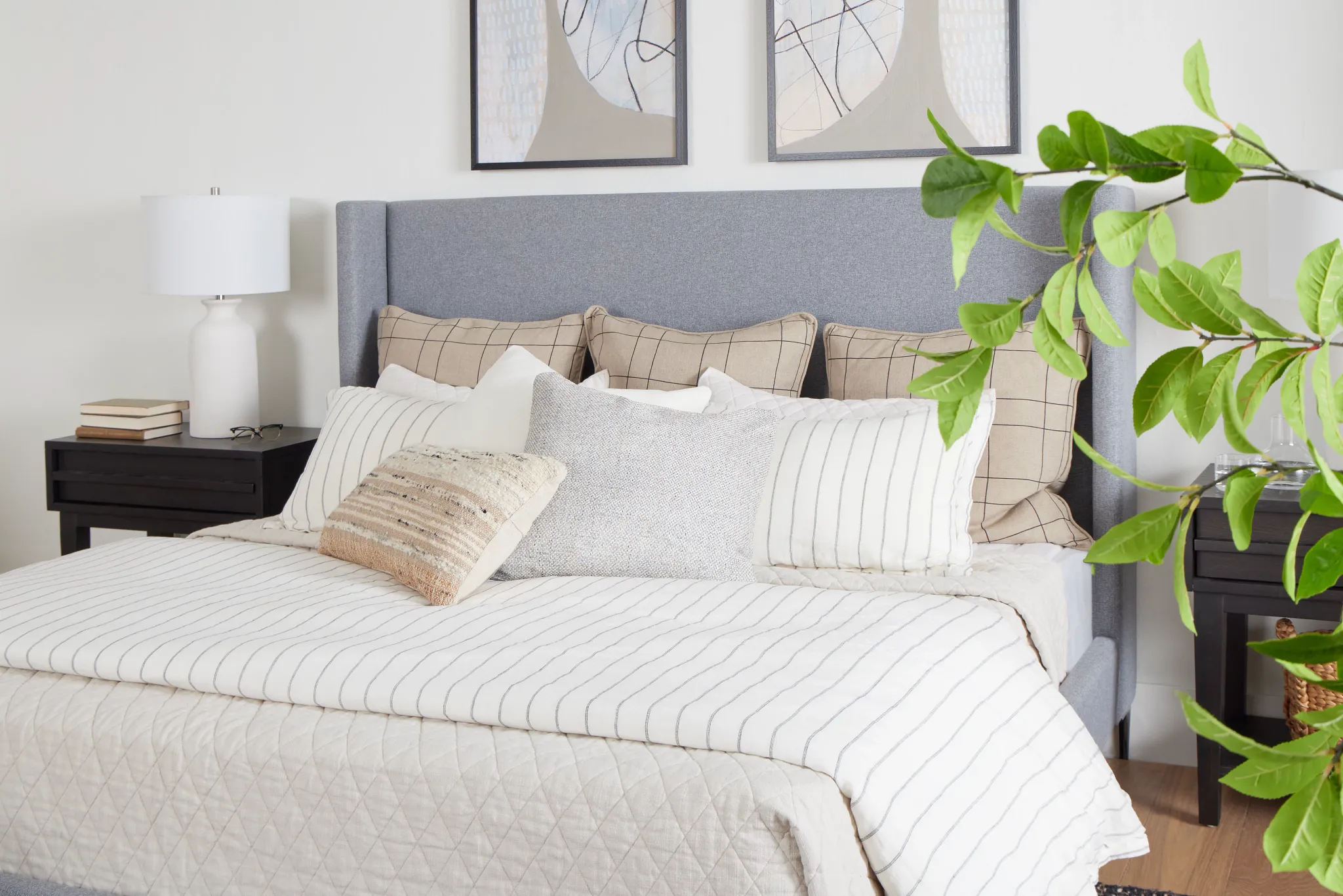 Kent Gray Uph Panel Bed