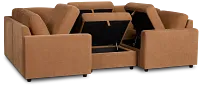 Addie Brown Fabric 6-piece Pit Storage Sectional