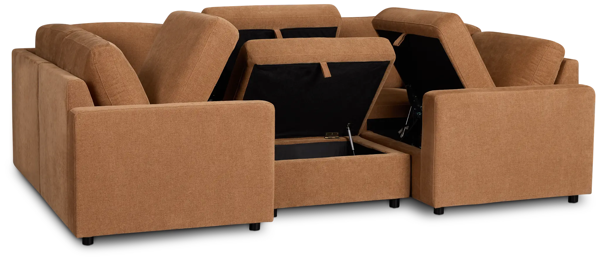 Addie Brown Fabric 6-piece Pit Storage Sectional Addie Brown Fabric 6-piece Pit Storage Sectional