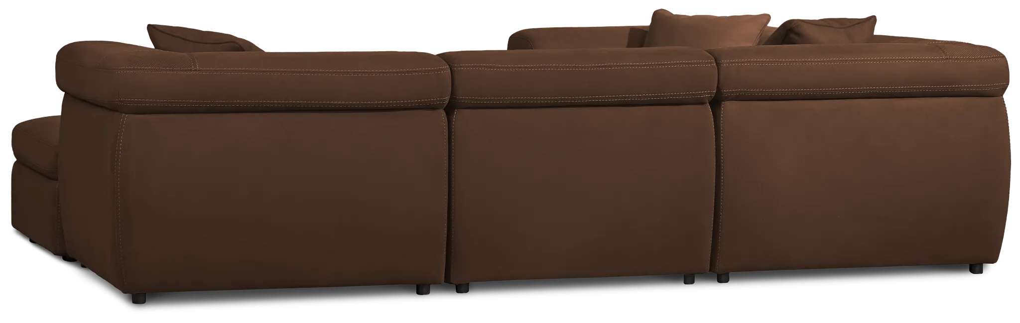 Aria Dark Brown Micro Immersive 5-piece Bumper Sectional W/1 Speaker