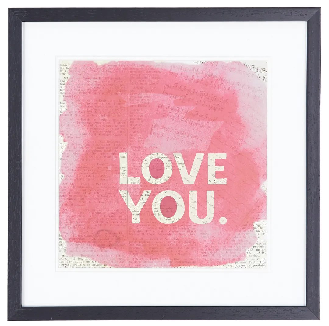 Love You Pink Framed Wall Art