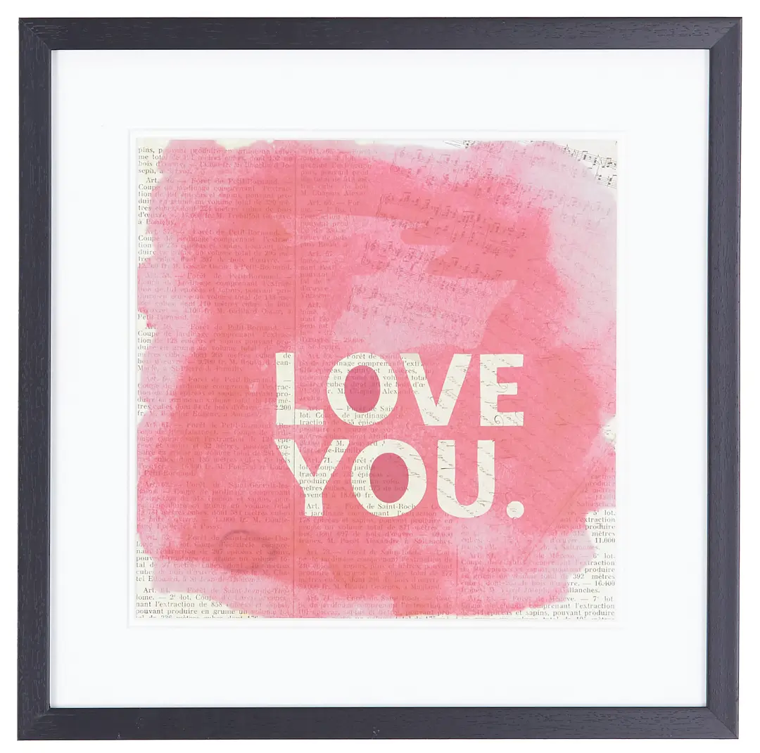 Love You Pink Framed Wall Art Love You Pink Framed Wall Art
