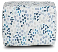 Pfeifer Blue Fabric Accent Pouf
