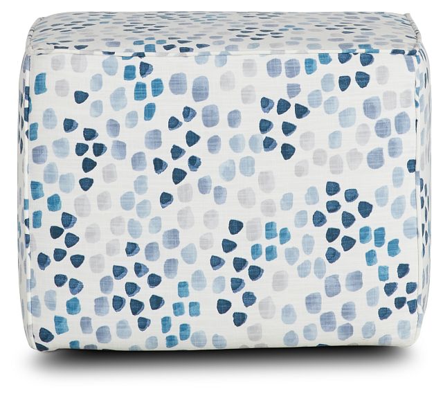 Pfeifer Blue Fabric Accent Pouf