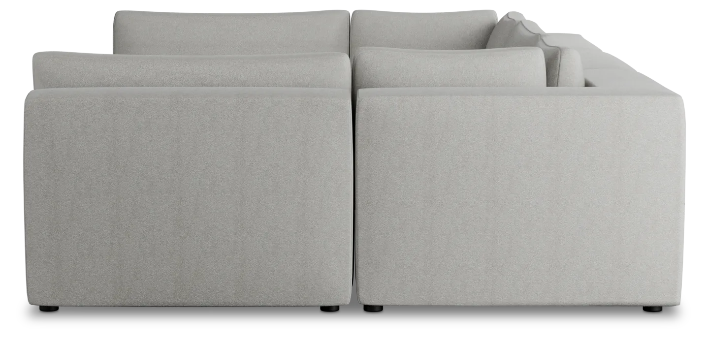 Destin Sutton Gray Fabric 6-piece Pit Sectional