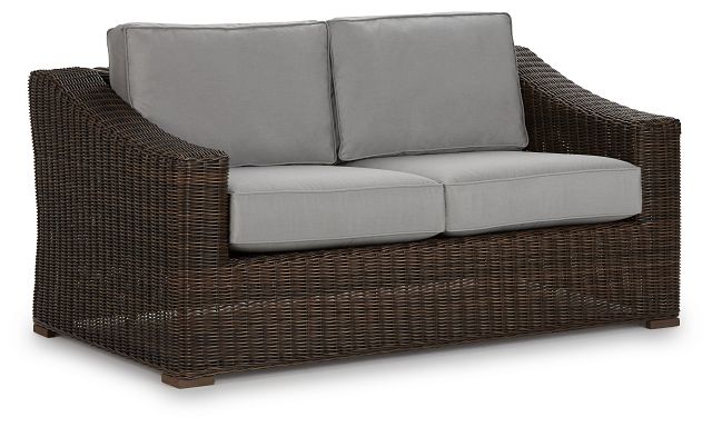 Canyon Dark Brown Gray Loveseat