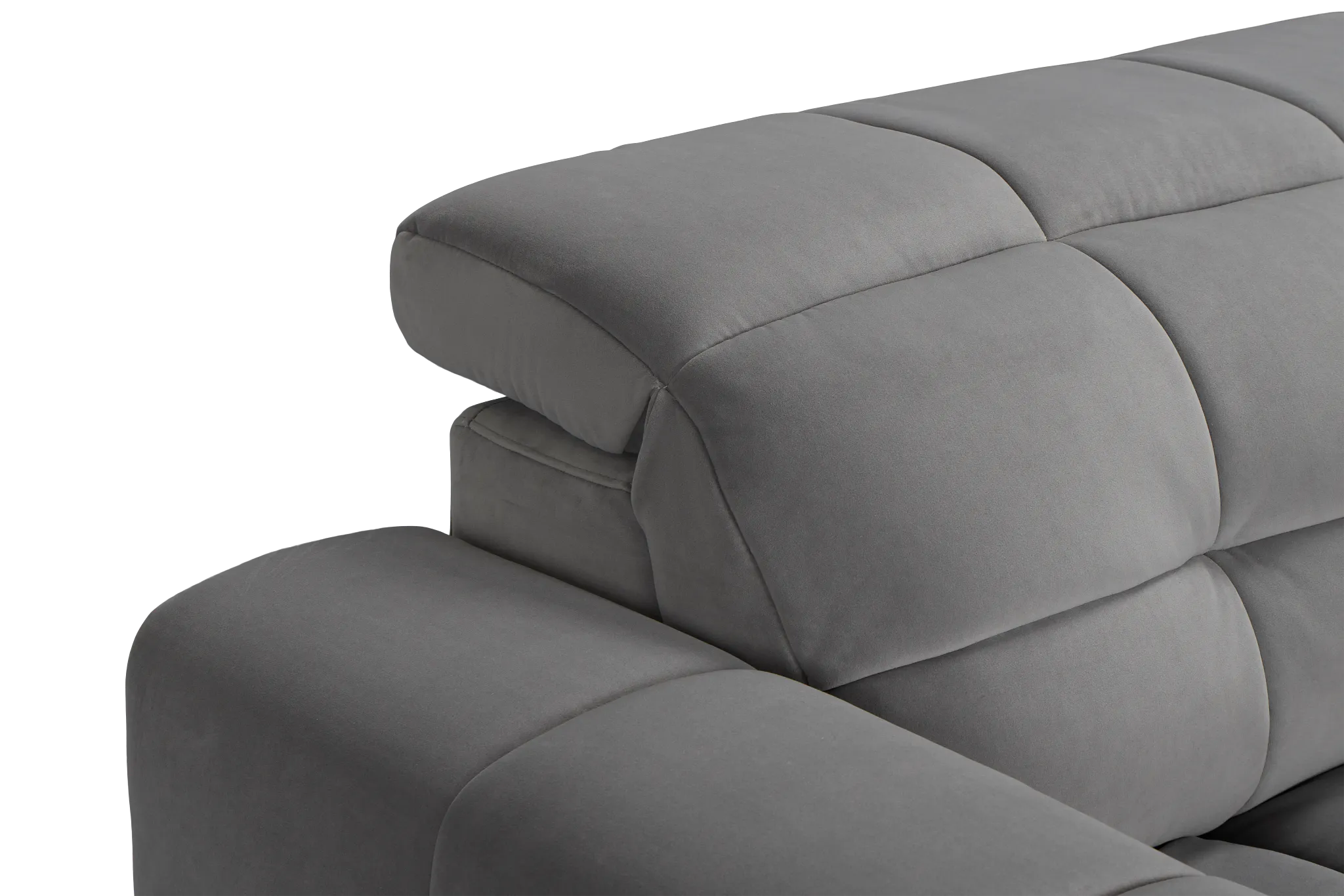 Gemma Light Gray Velvet Left Chaise Power Reclining Sectional