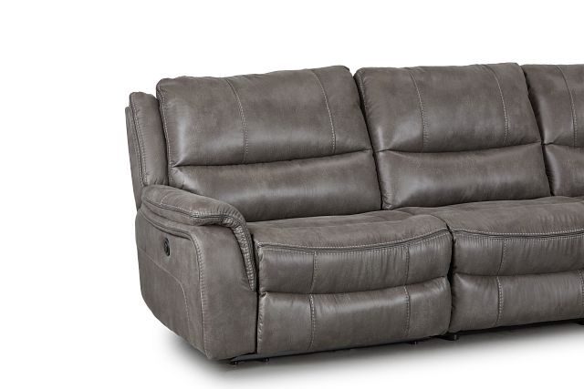 Dober Dark Gray Micro Medium Triple Power 2-arm Sectional