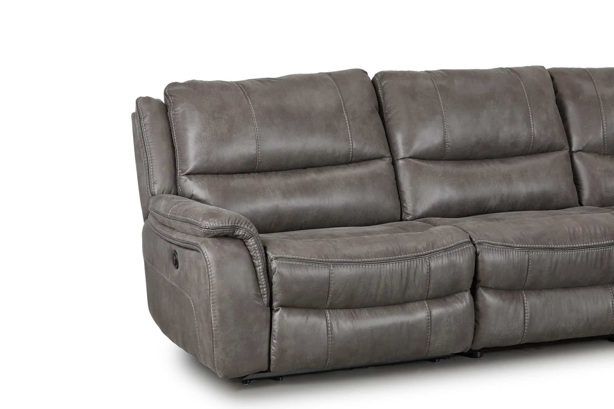 Dober Dark Gray Micro Medium Triple Power 2-arm Sectional Dober Dark Gray Micro Medium Triple Power 2-arm Sectional