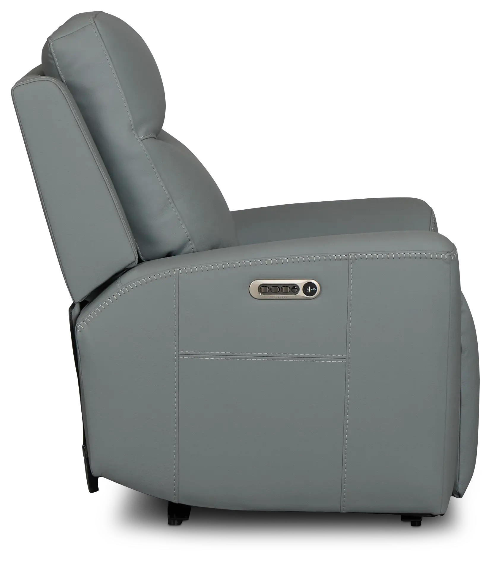 Sterling Blue Lthr/vinyl Power Recliner Sterling Blue Lthr/vinyl Power Recliner
