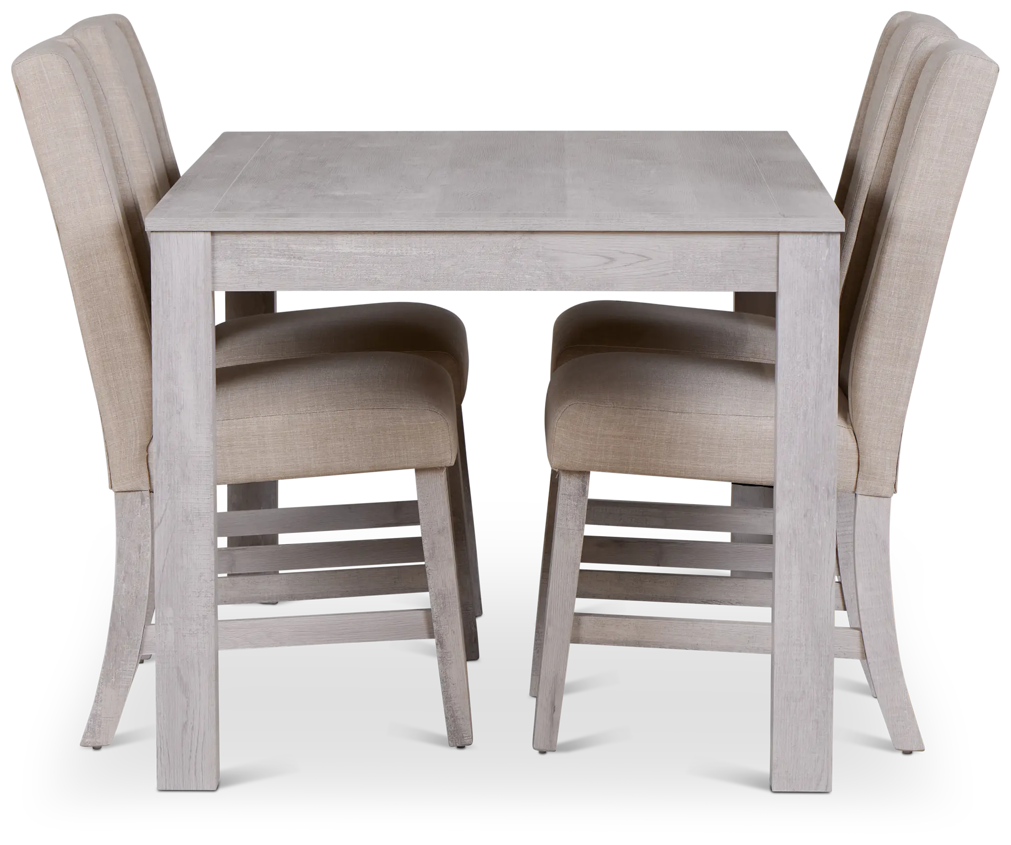 Delray White Rect Table & 4 Upholstered Chairs Delray White Rect Table & 4 Upholstered Chairs
