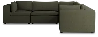 Destin Sutton Green Fabric 5-piece Modular Sectional