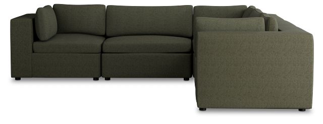 Destin Sutton Green Fabric 5-piece Modular Sectional