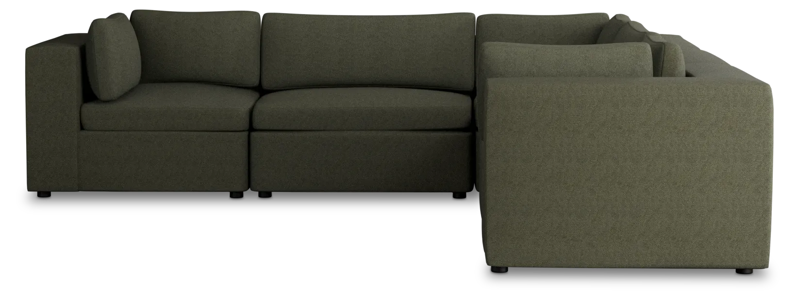 Destin Sutton Green Fabric 5-piece Modular Sectional