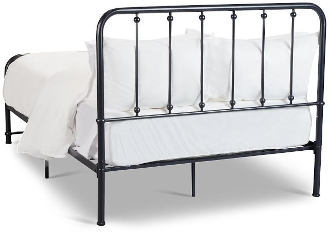 Rory Black Metal Panel Bed