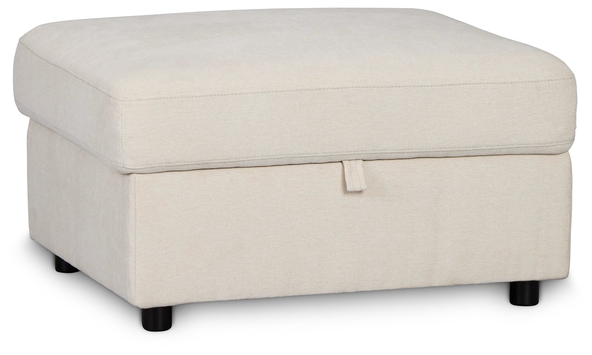 Addie Beige Fabric Storage Ottoman