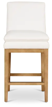 Nixon White 24" Upholstered Barstool