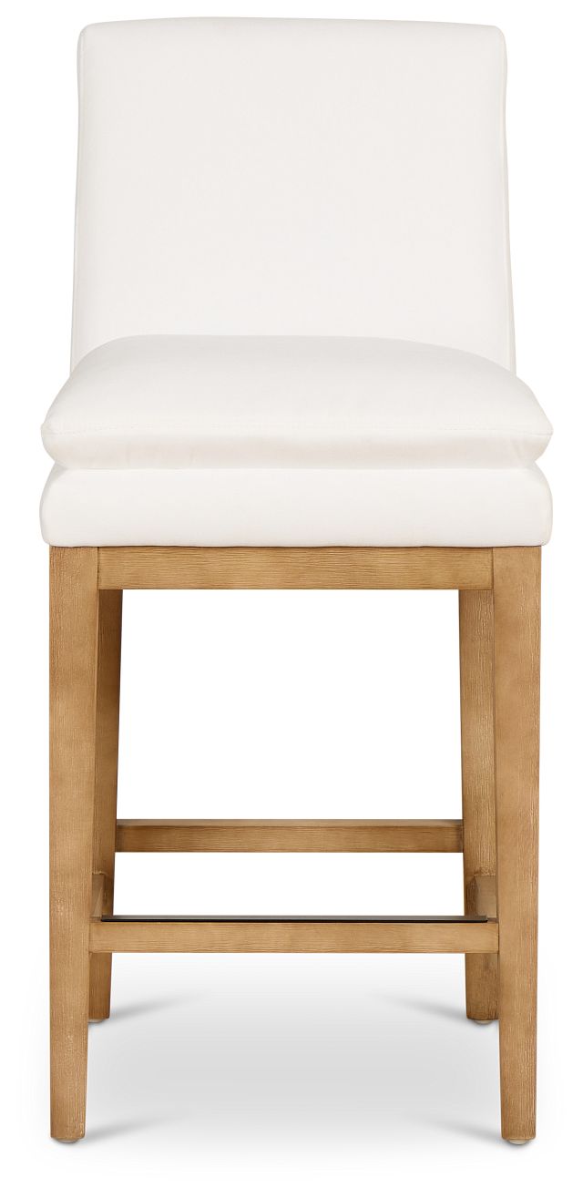 Nixon White 24" Upholstered Barstool