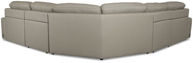 Rudy Gray Lthr/vinyl Small Two Arm Power Extension Chaise Sectional