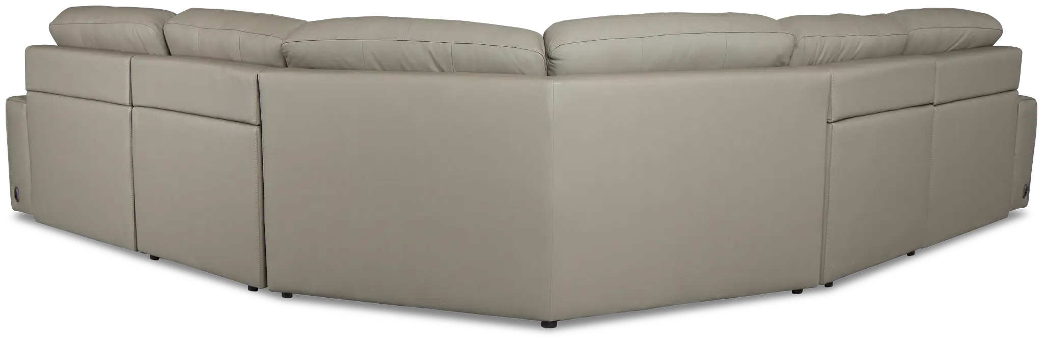 Rudy Gray Lthr/vinyl Small Two Arm Power Extension Chaise Sectional Rudy Gray Lthr/vinyl Small Two Arm Power Extension Chaise Sectional