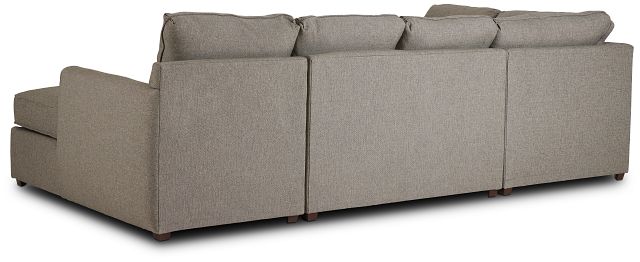 Asheville Brown Fabric Small Left Bumper Sectional