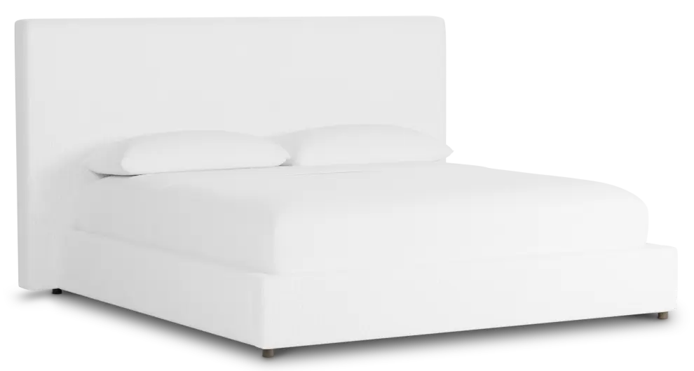 Grayton Revenue White 54" Upholstered Platform Bed Grayton Revenue White 54" Upholstered Platform Bed