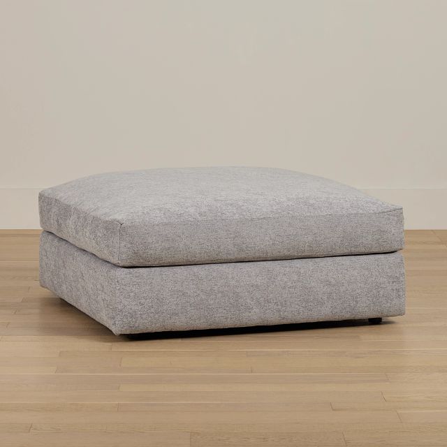 Calista Pewter Fabric Cocktail Ottoman