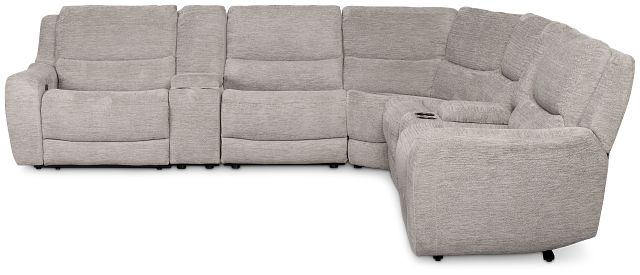 Bennett Gray Fabric Large Dual Power Reclining Two-arm Sectional